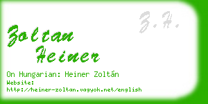 zoltan heiner business card